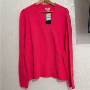 J. Crew Vibrant Pink Crew Neck Sweater